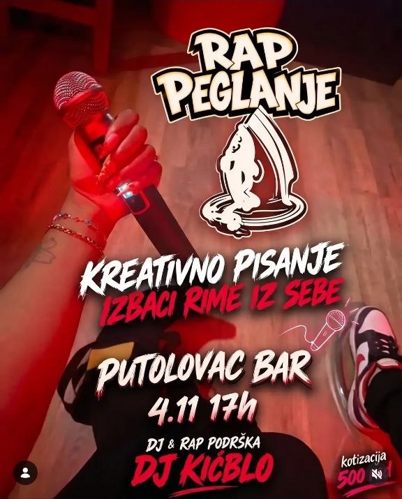 Rap Peglanje: kreativno pisanje u Putolovac Baru